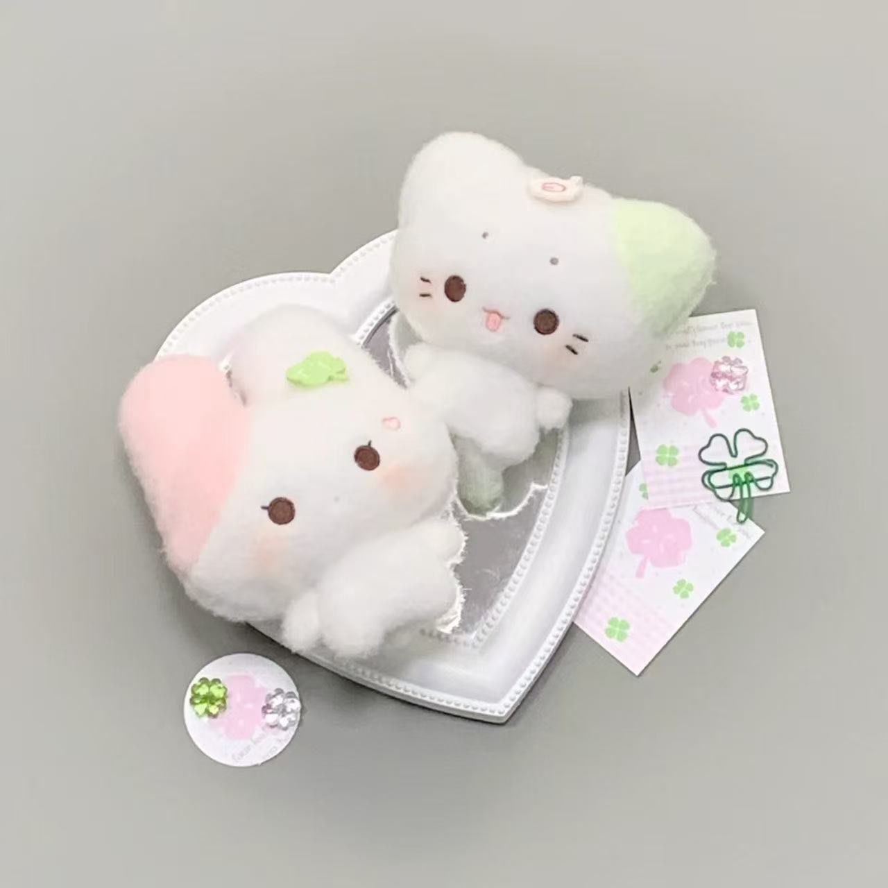 Japanese rabbit fish cake and leaf plushie