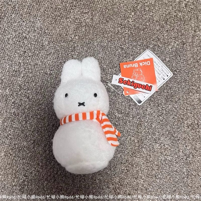 Miffy orange scarf plushie keyring