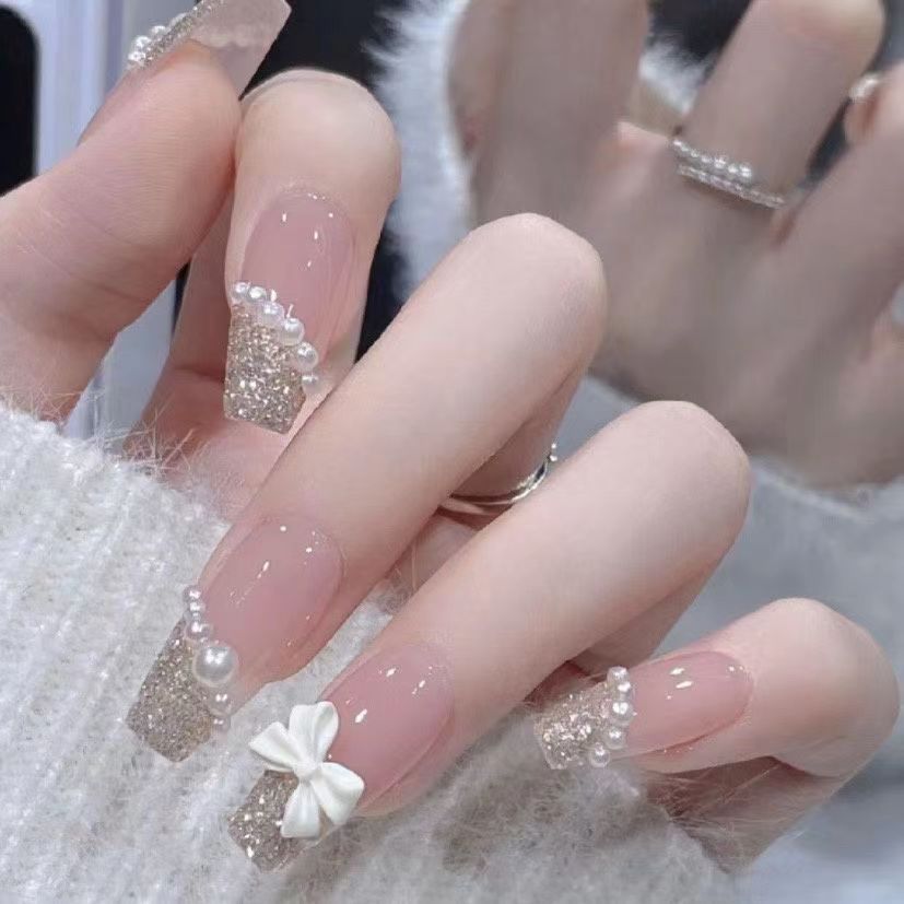 Bow nail extensions 24 pcs
