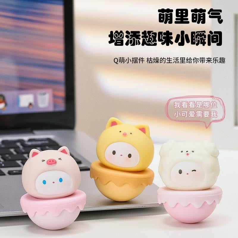 Wobble animal figures toy for desktop random box