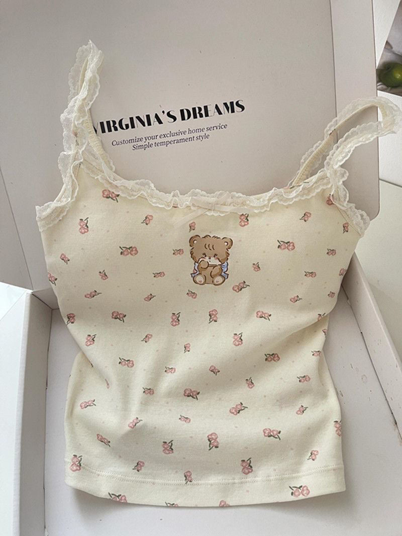 Asianchic Teddy print two pieces pj set