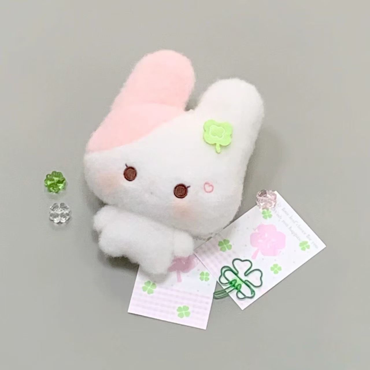 Japanese rabbit fish cake and leaf plushie