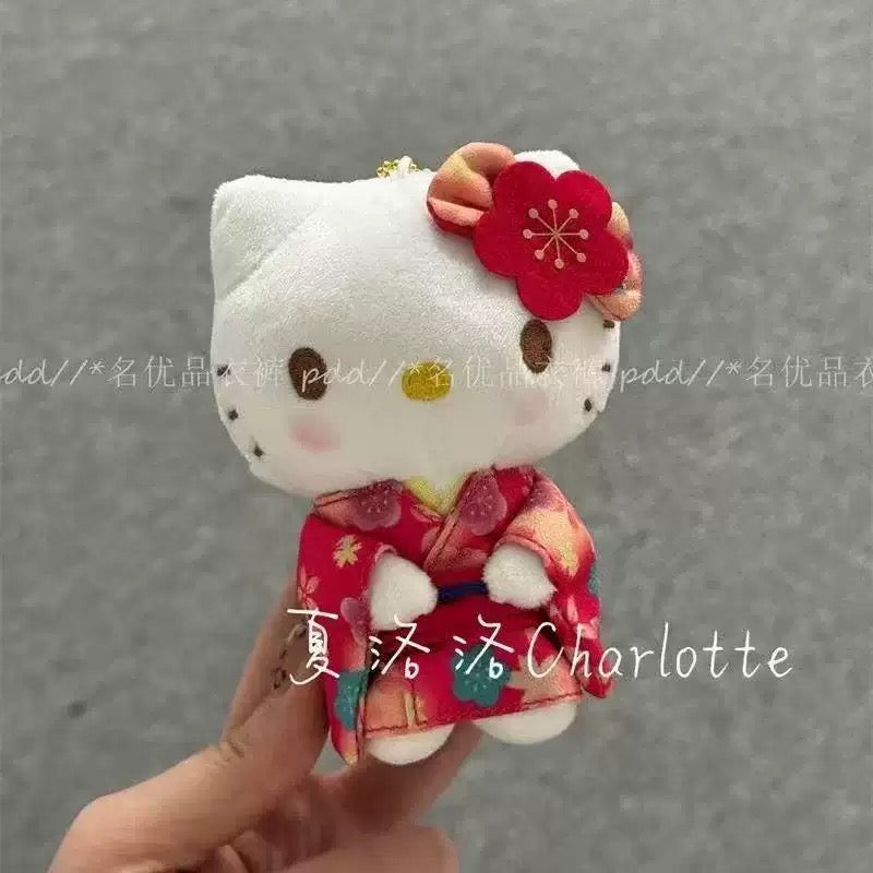 Hello kitty Japanese kimono 10 cm plushie keyring