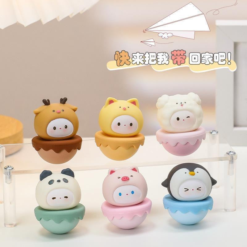 Wobble animal figures toy for desktop random box