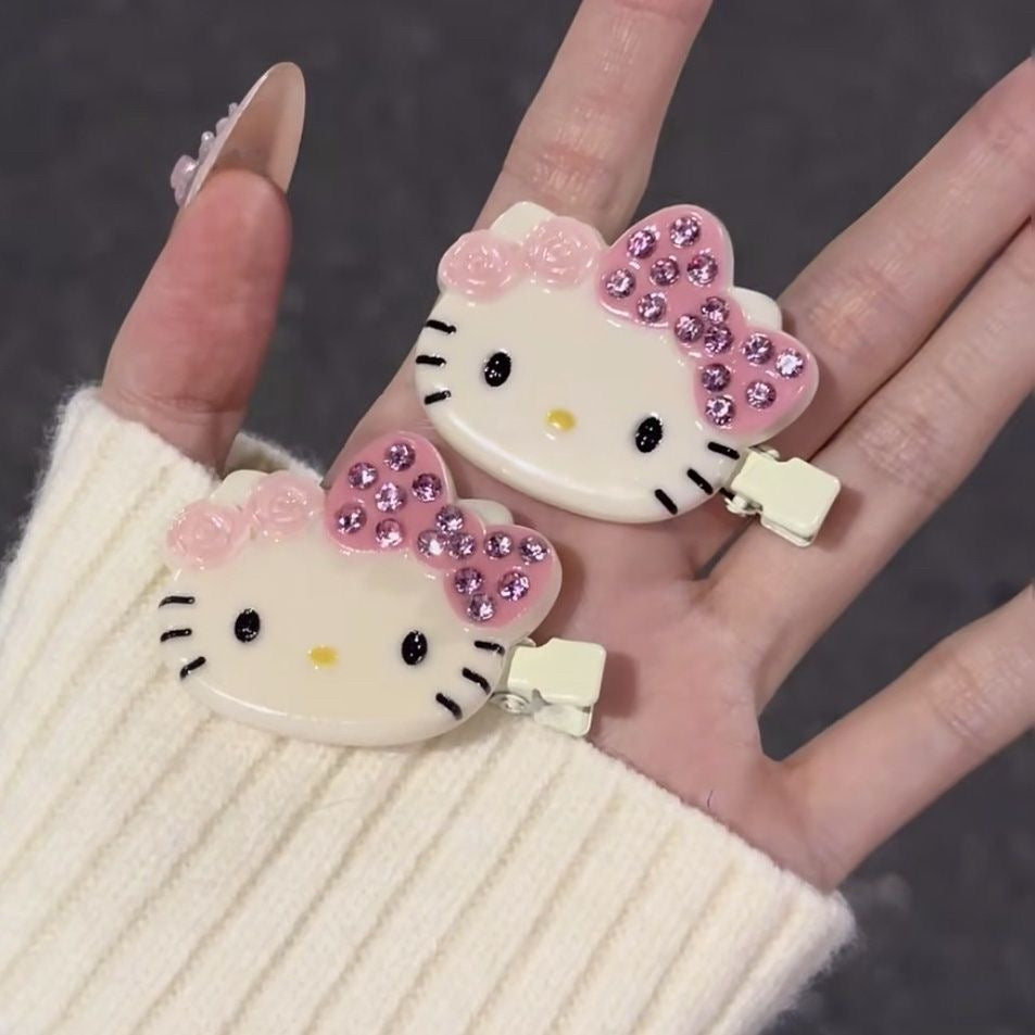 Hello kitty + my melody hair clip