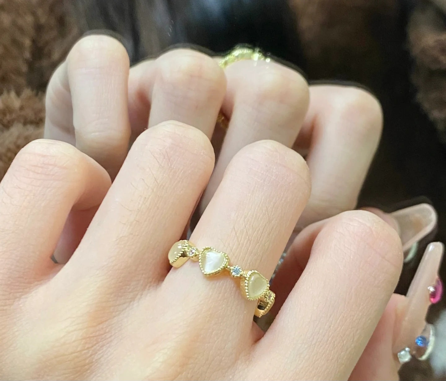 Little heart gold ring