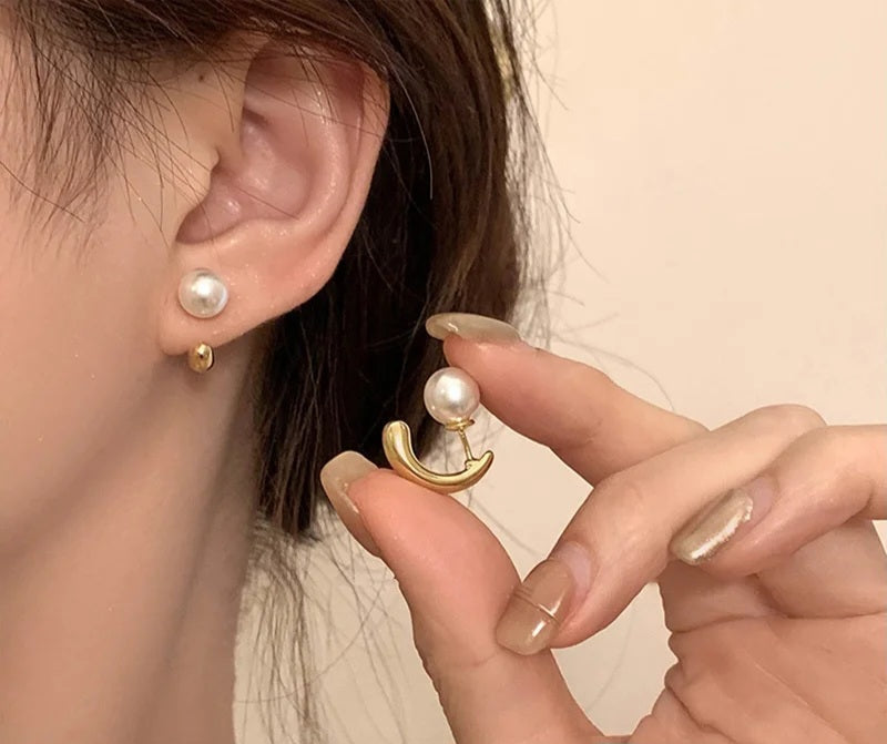 2 in 1 pearl stud