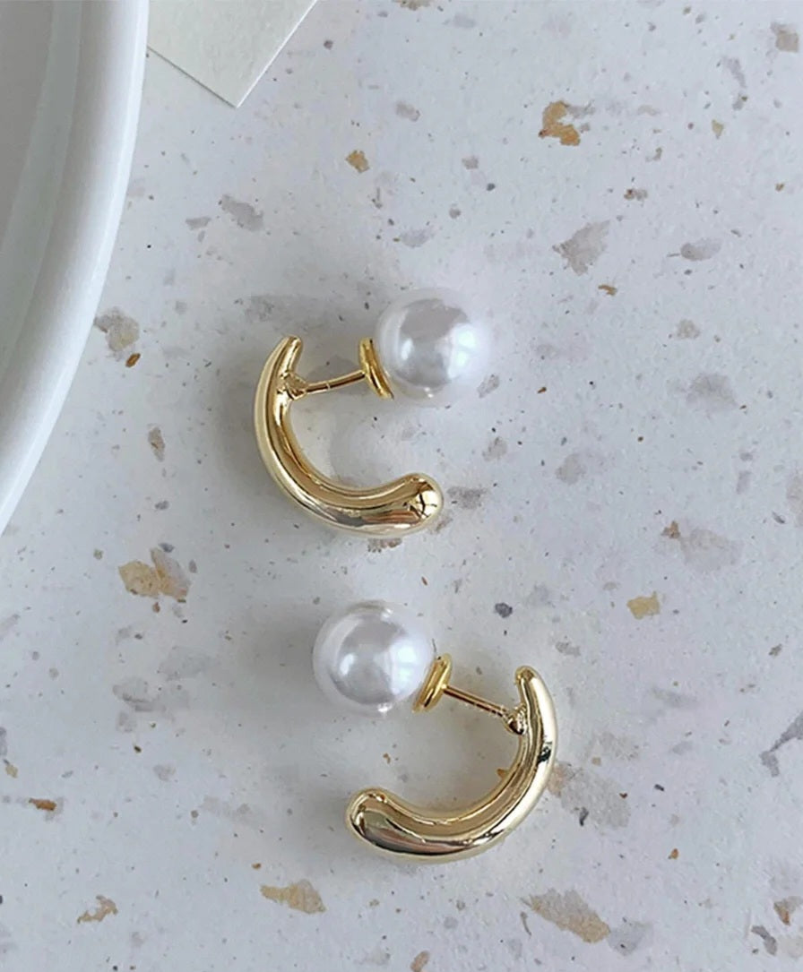 2 in 1 pearl stud