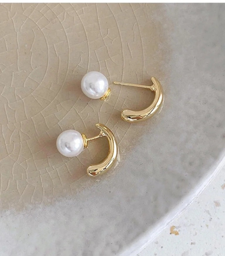 2 in 1 pearl stud