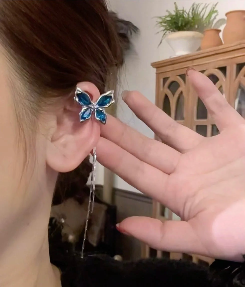 Butterfly ear bone clip