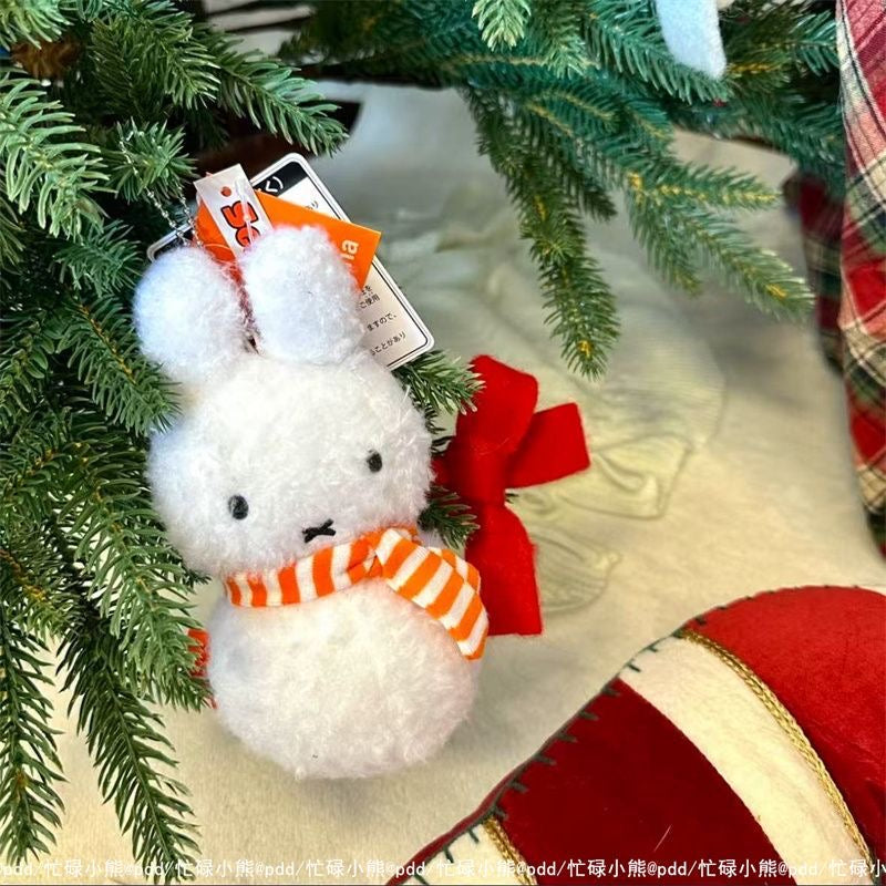 Miffy orange scarf plushie keyring