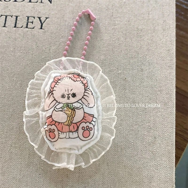 Coquette rabbit keyring