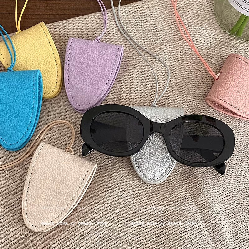 Lather glasses clip chain necklace