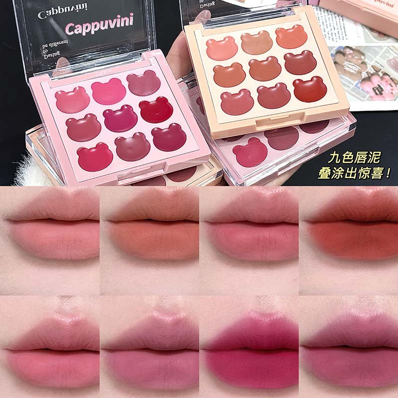 Cappuvini vitality bear nine color lip pallate