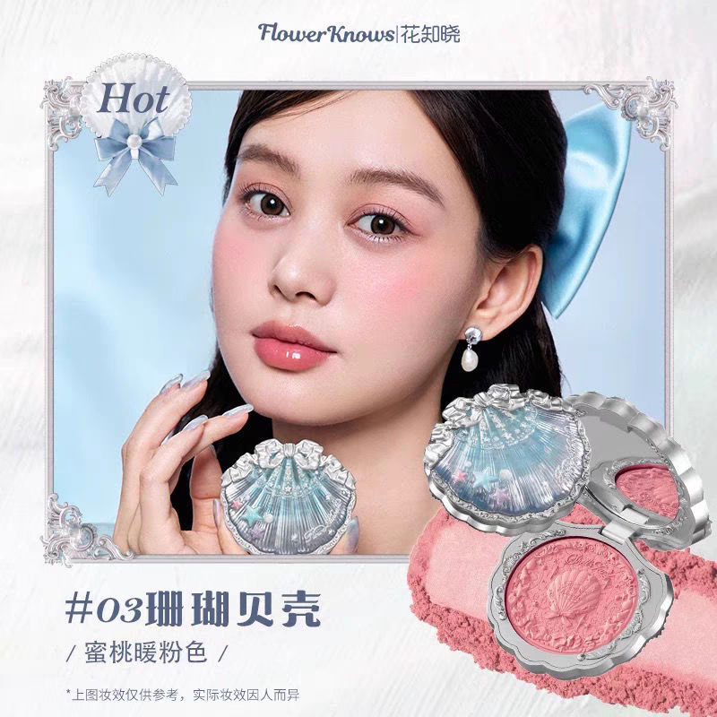 Flower knows shell pearl satin blush