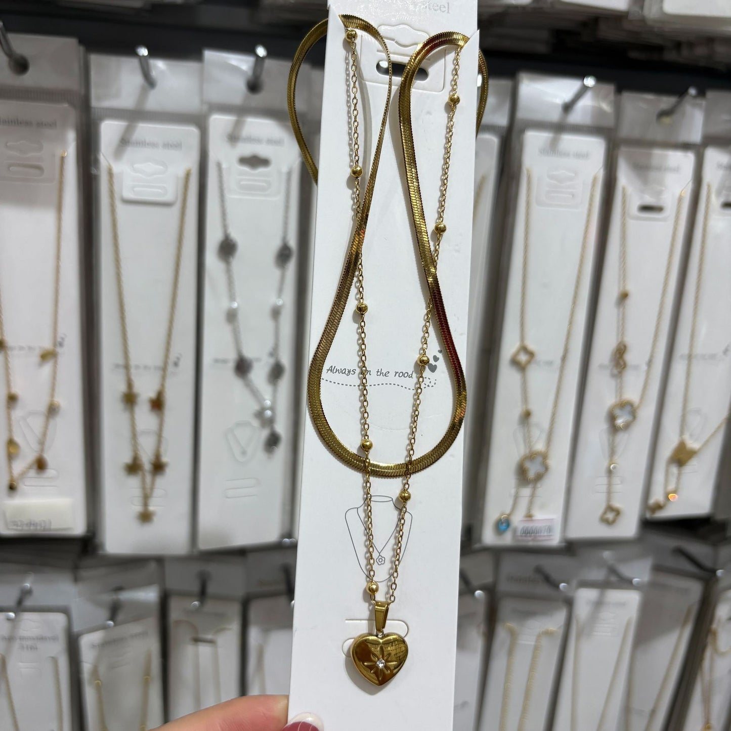 Heart Pendant sneck chain necklace