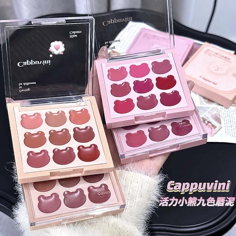 Cappuvini vitality bear nine color lip pallate