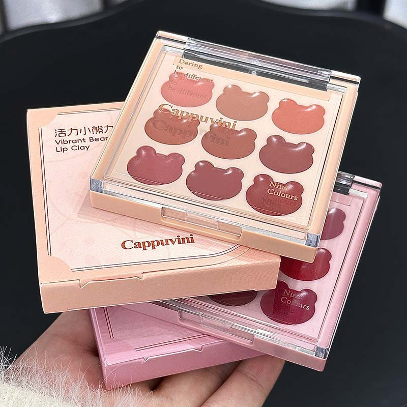 Cappuvini vitality bear nine color lip pallate