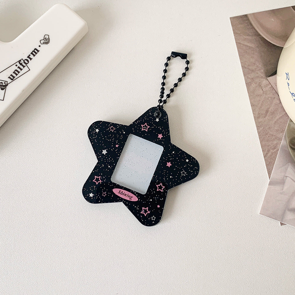 Star mini photo holder keychain