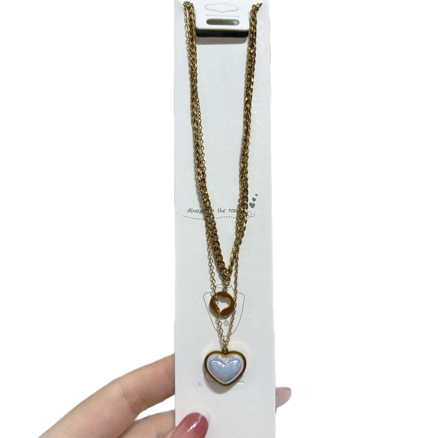 Double layered heart Pendant Necklaces
