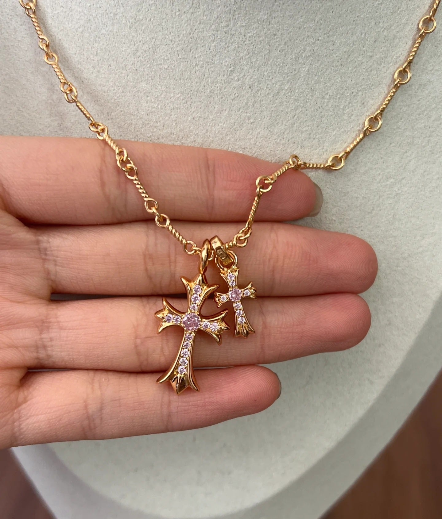 Chrome gold necklace