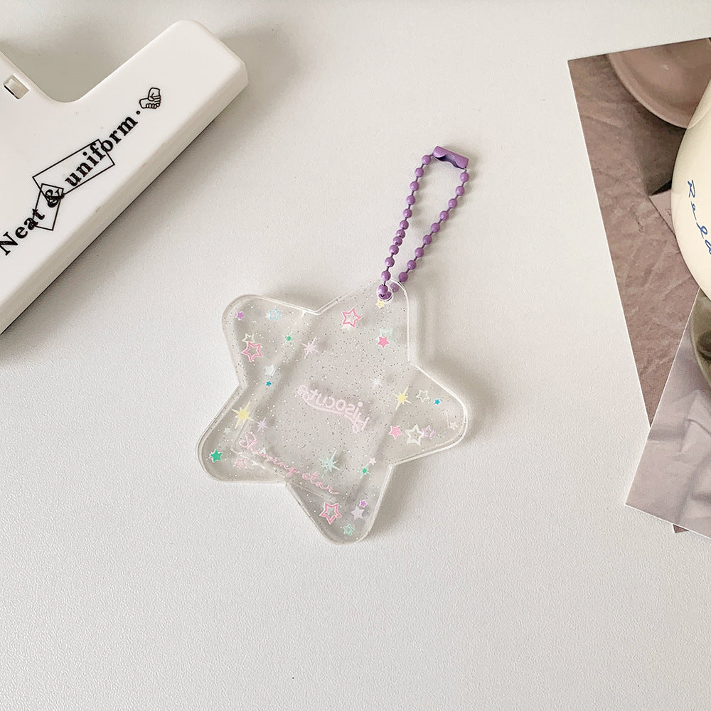 Star mini photo holder keychain