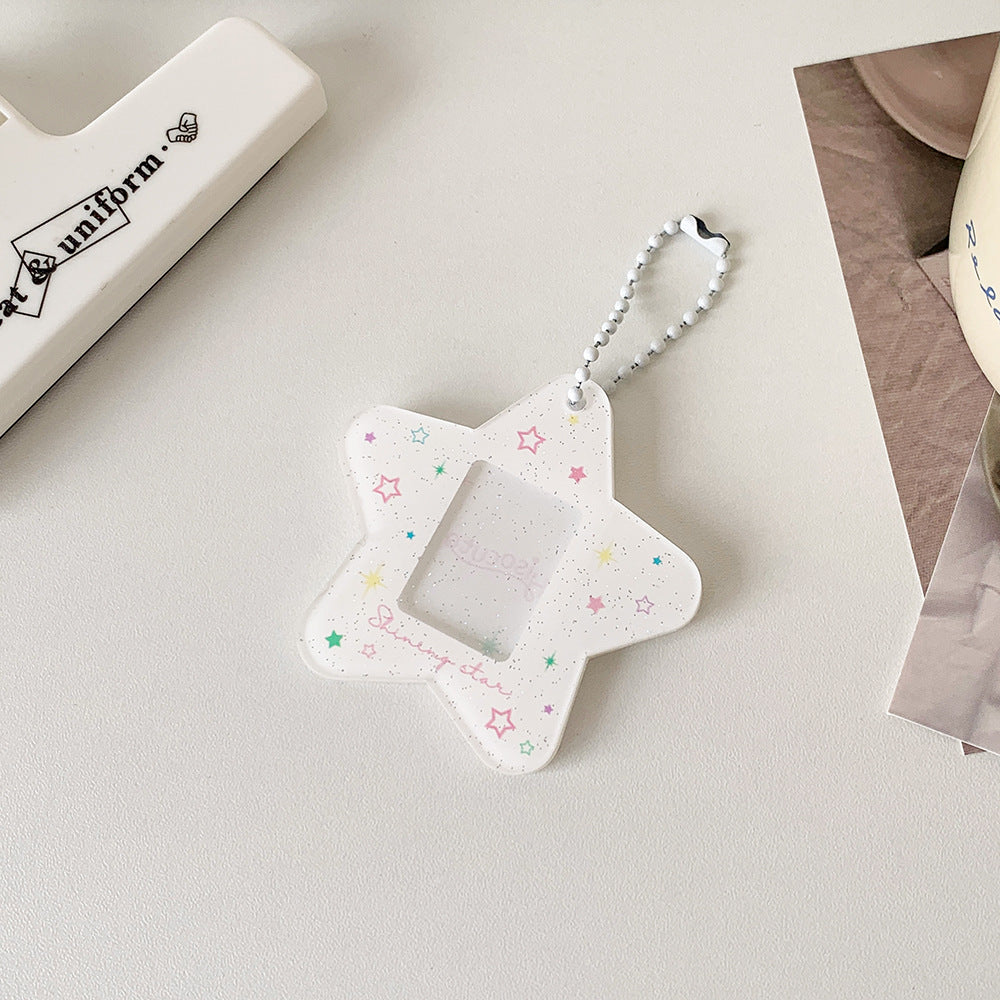 Star mini photo holder keychain