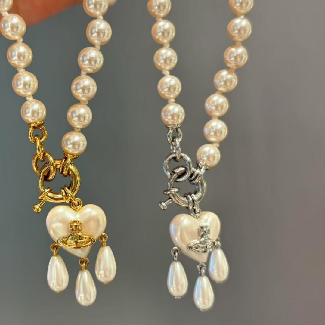 Vivienne Westwood pearl heart dupe necklace