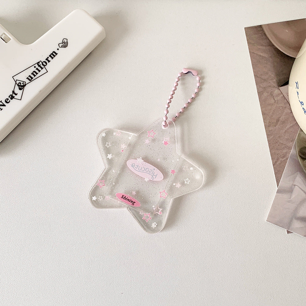 Star mini photo holder keychain