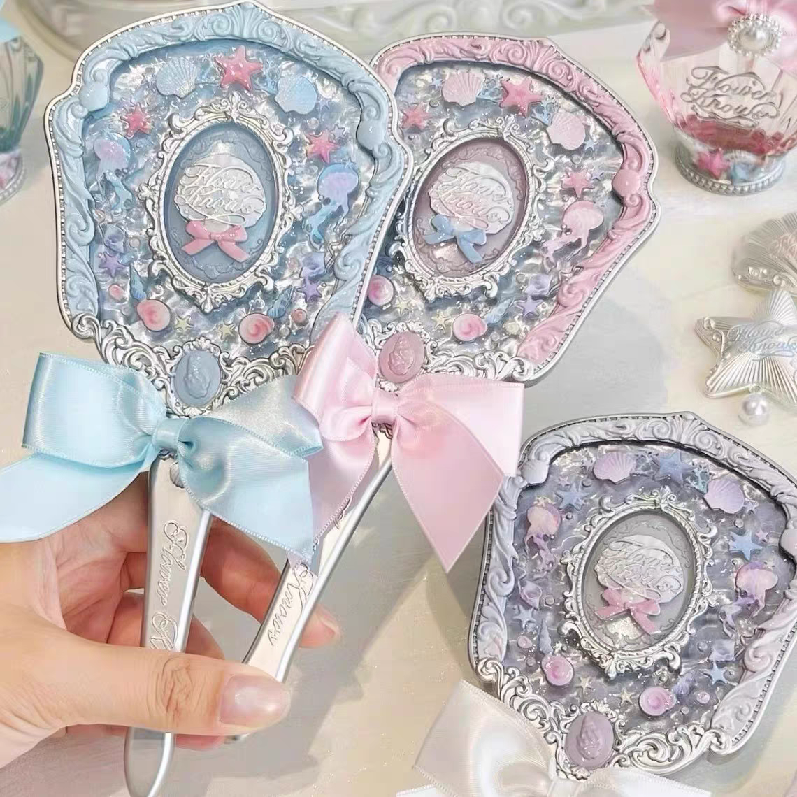Flower knows shell pearl series hand mirror