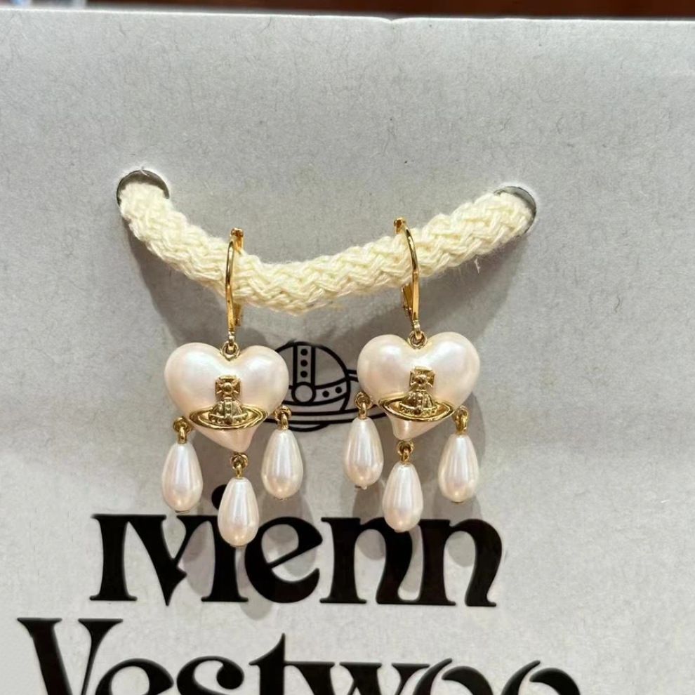 Vivienne Westwood pearl heart earrings