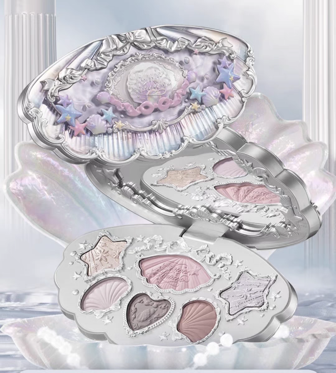 Flower knows shell pearl series six color eyeshadow palette