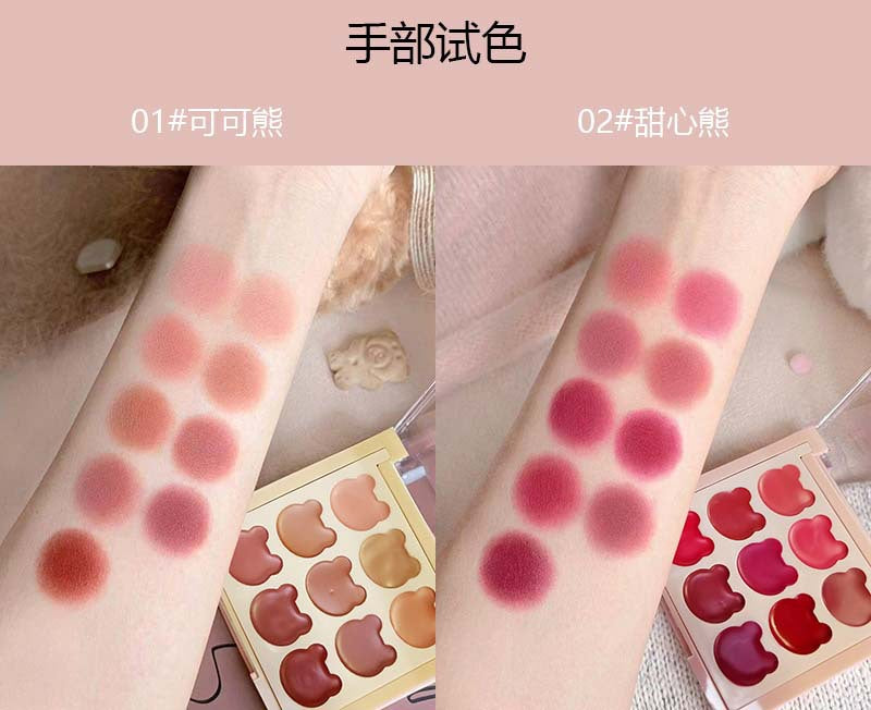 Cappuvini vitality bear nine color lip pallate