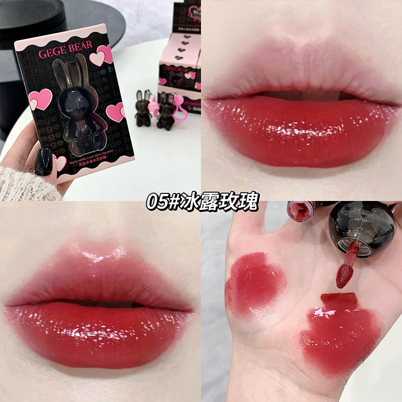 Gege bear black bunny water lip glaze