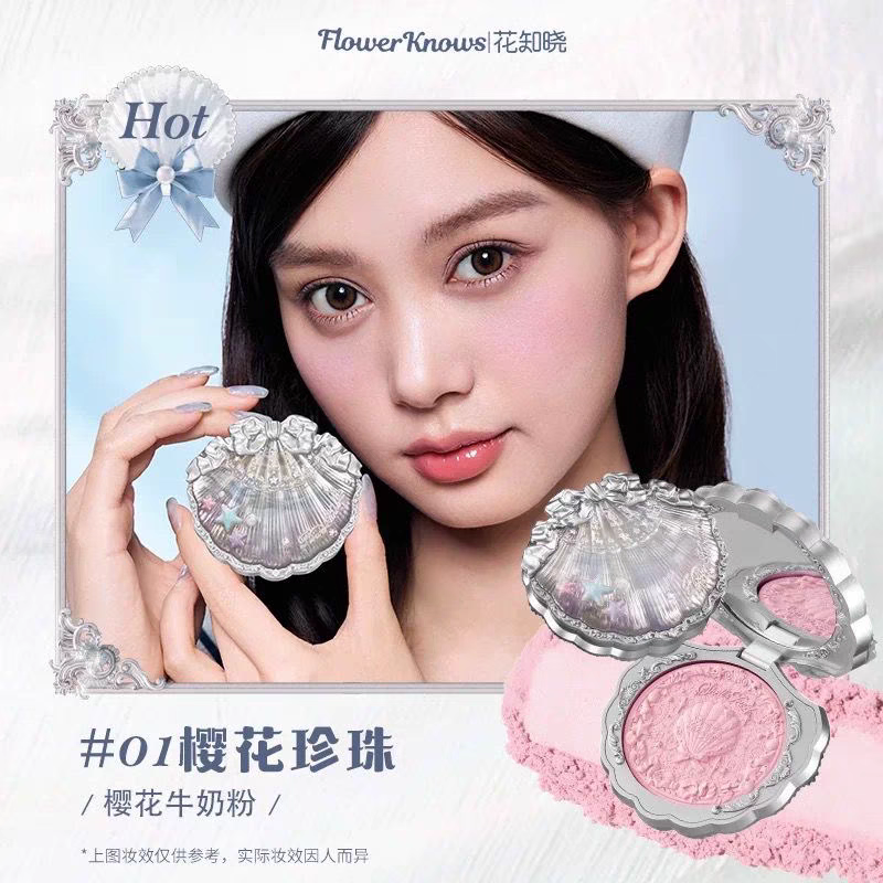 Flower knows shell pearl satin blush
