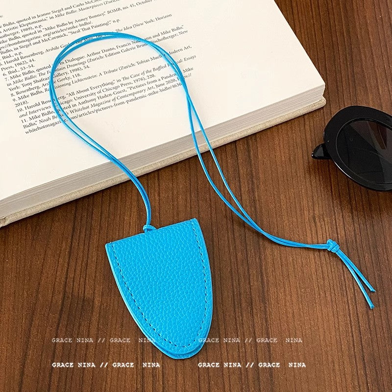 Lather glasses clip chain necklace