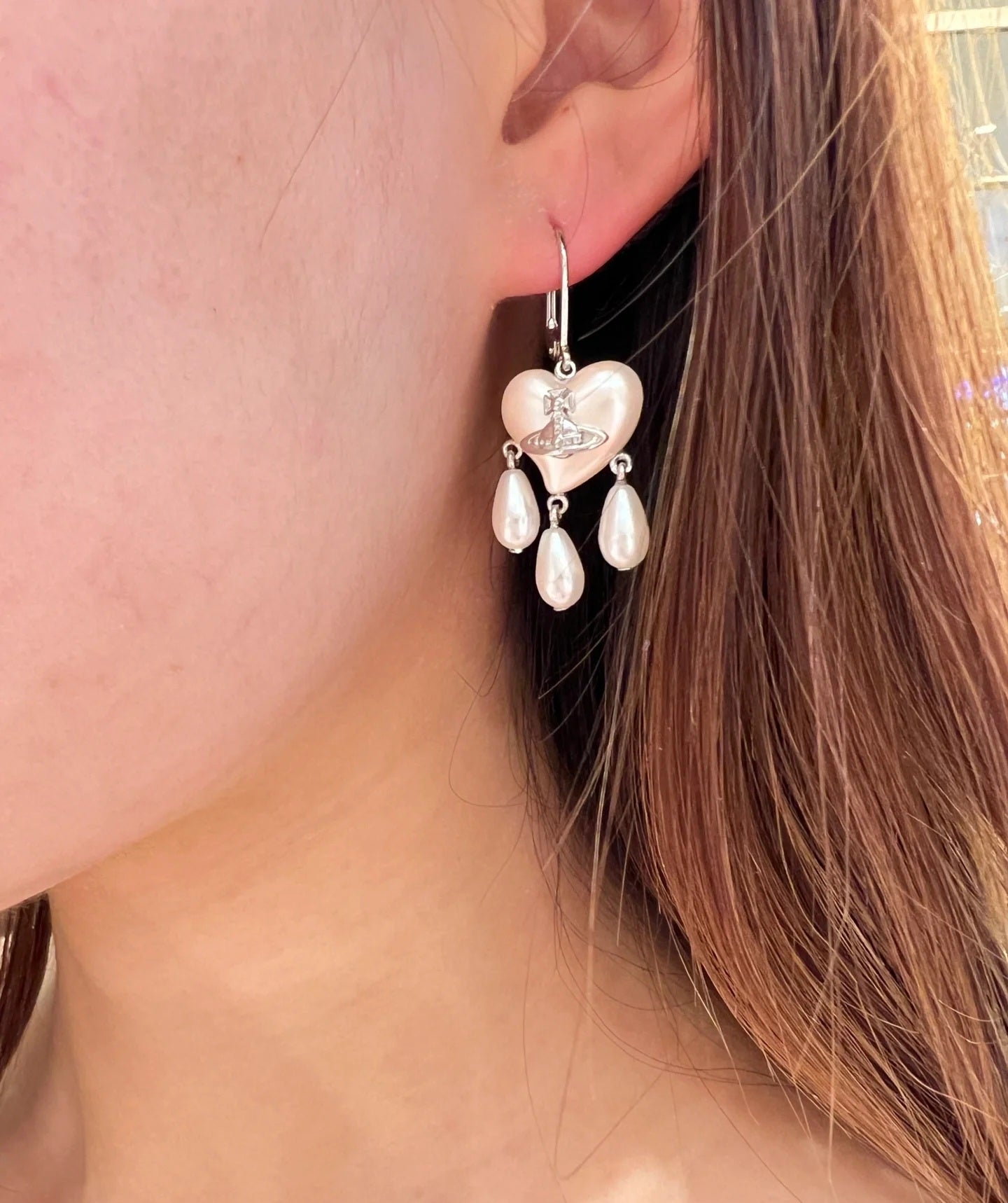 Vivienne Westwood pearl heart earrings