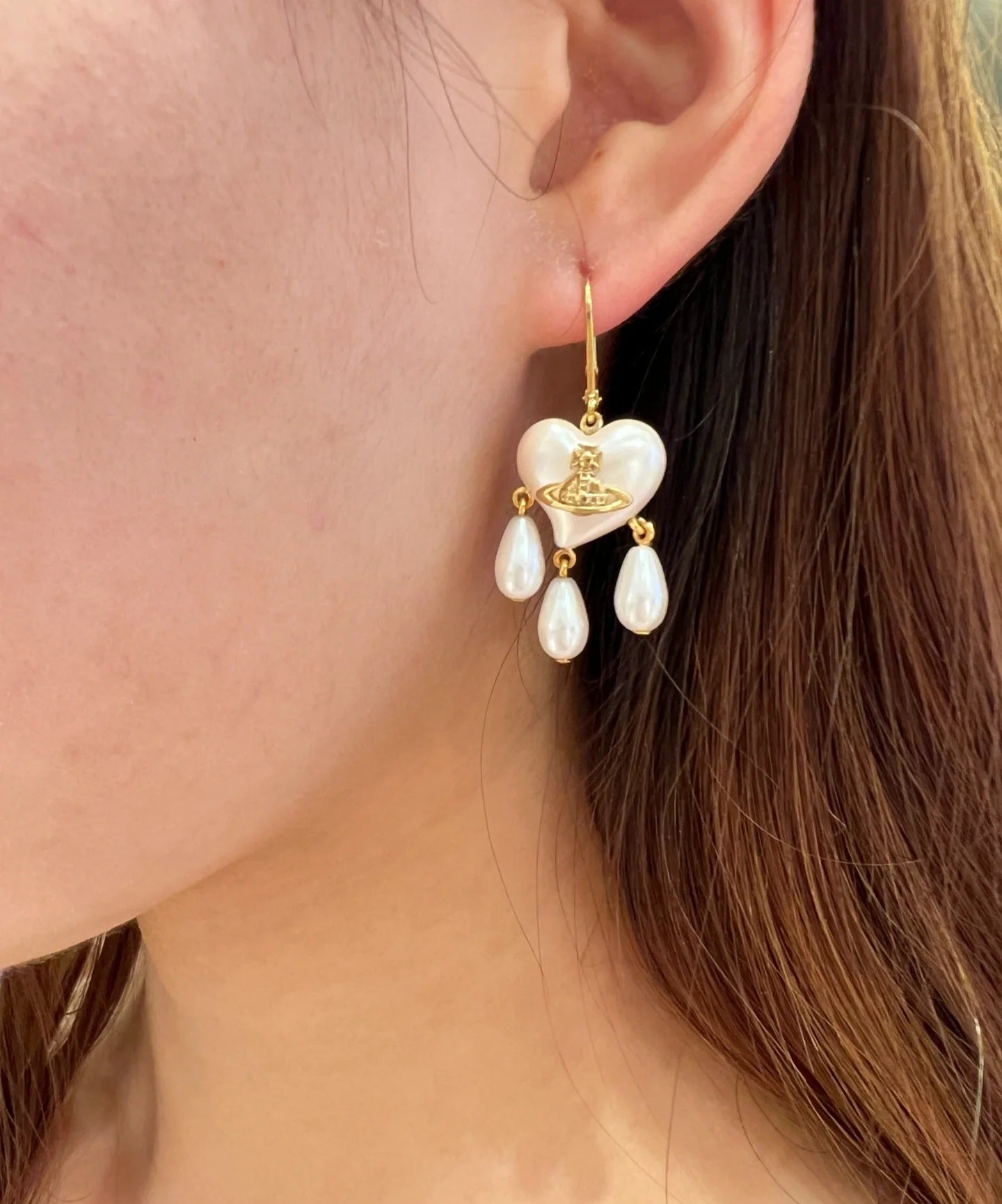 Vivienne Westwood pearl heart earrings