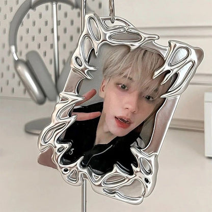 Metallic photo card holder