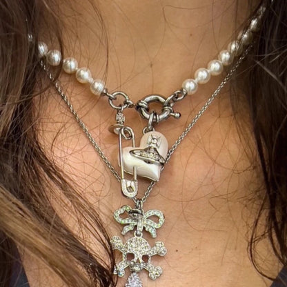 VW pearl heart necklace