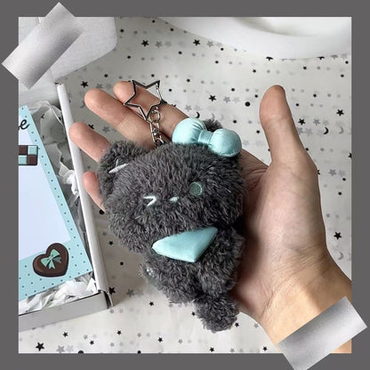 Mini cat cute plushie keyring