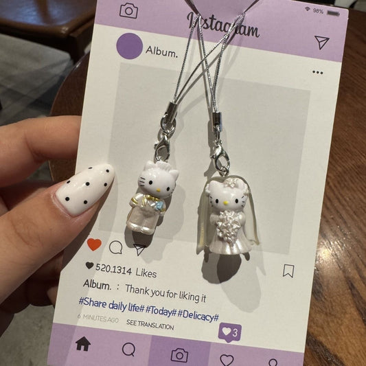 Hello kitty groom bridal keycharm