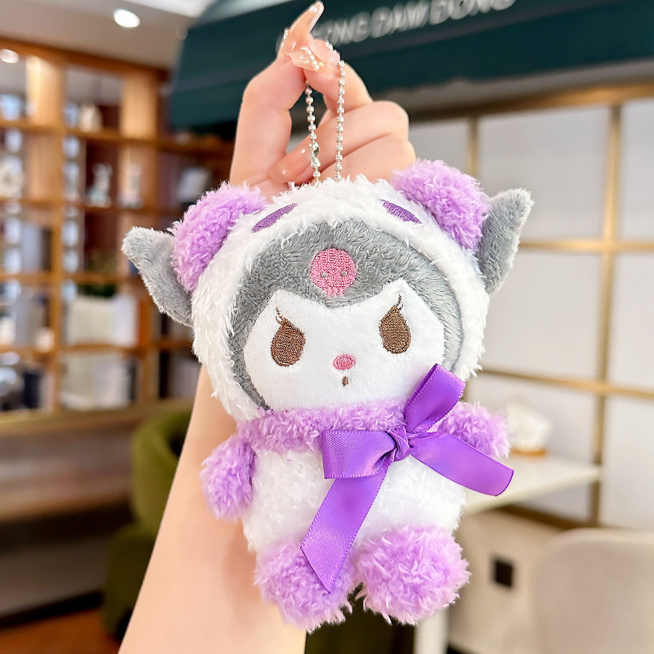 Kuromi plush keychain