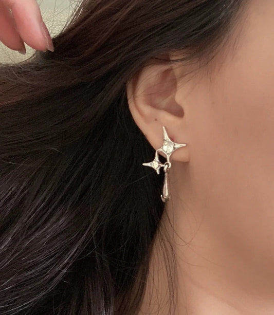 Double star Dimond earrings