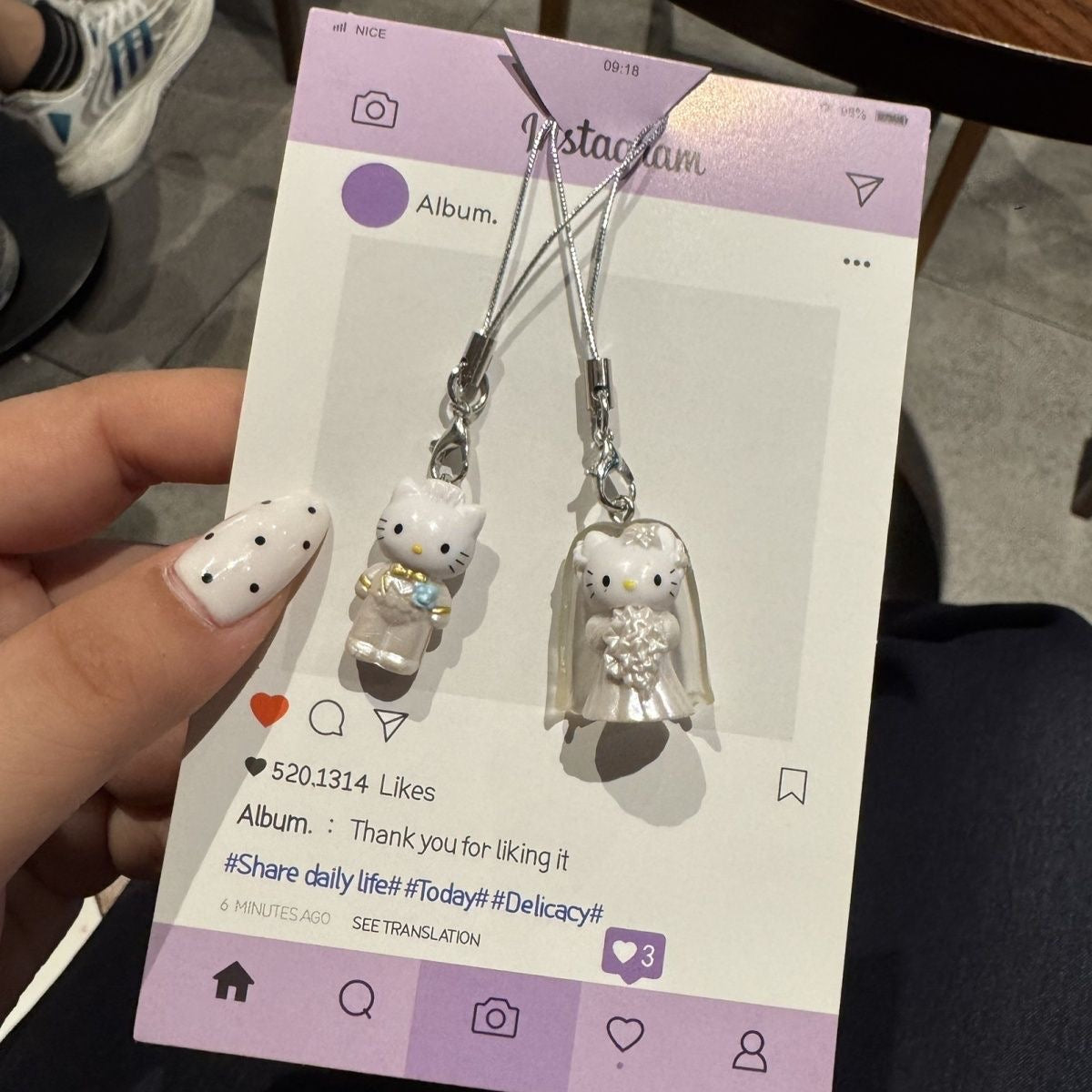 Hello kitty groom bridal keycharm