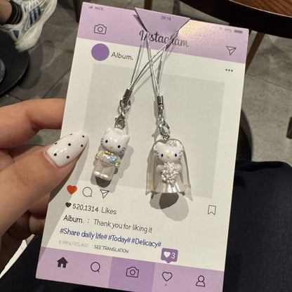 Hello kitty groom bridal keycharm