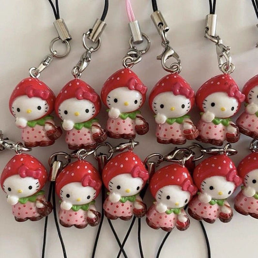 Strawberry hellokitty trendy phone charms
