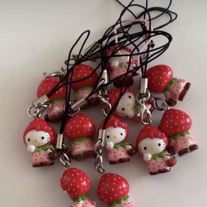 Strawberry hellokitty trendy phone charms