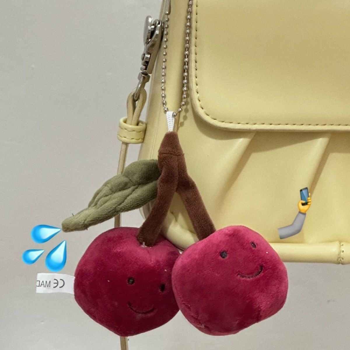 Cherry plushie keycharm