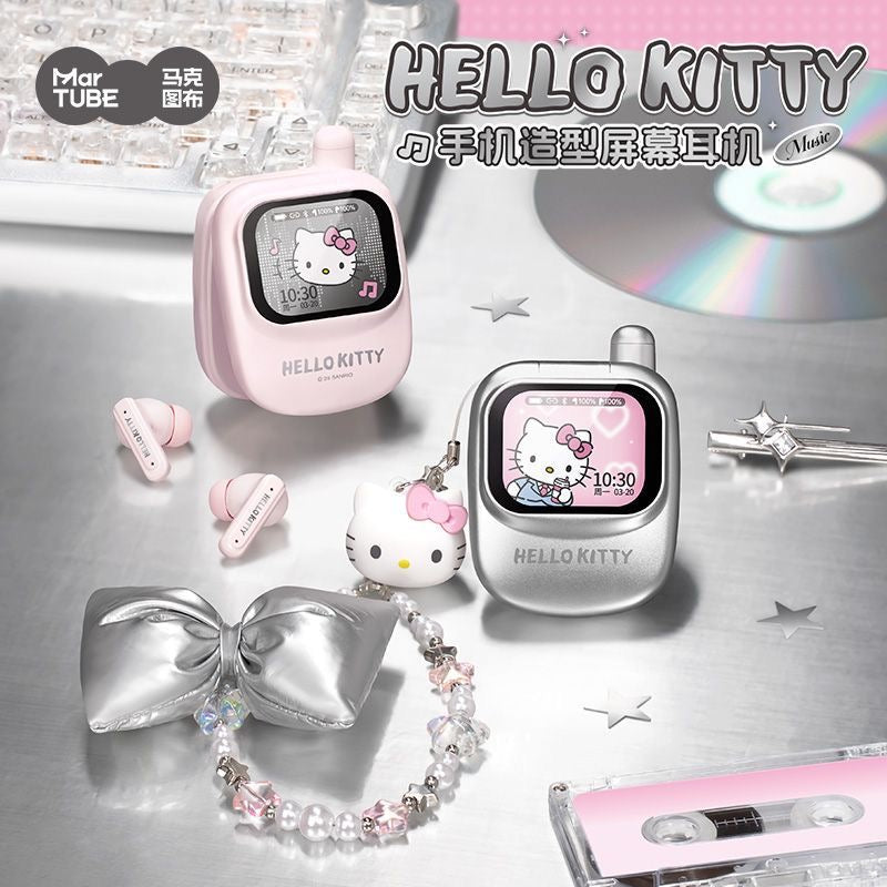 HelloKitty Screen Smart Bluetooth Headphones Creative Gift Women's Birthday Gift Set